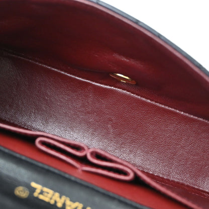 Chanel Black Lambskin Turnlock Mini Full Flap Shoulder Bag