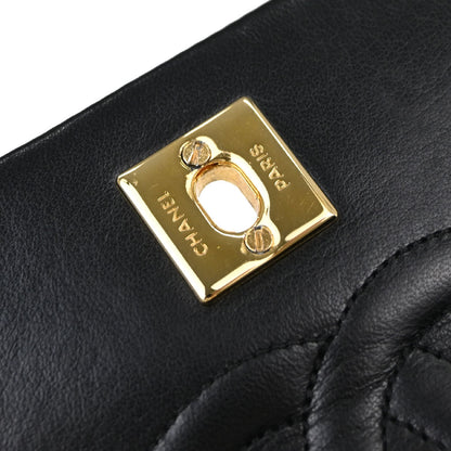 Chanel Black Lambskin Turnlock Mini Full Flap Shoulder Bag