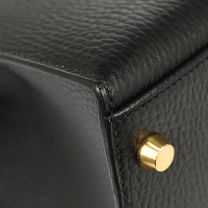 Hermes Black Ardennes Kelly 32 Sellier 2way Shoulder Handbag