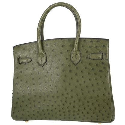 Hermes * Vert Olive Ostrich Birkin 30 Handbag
