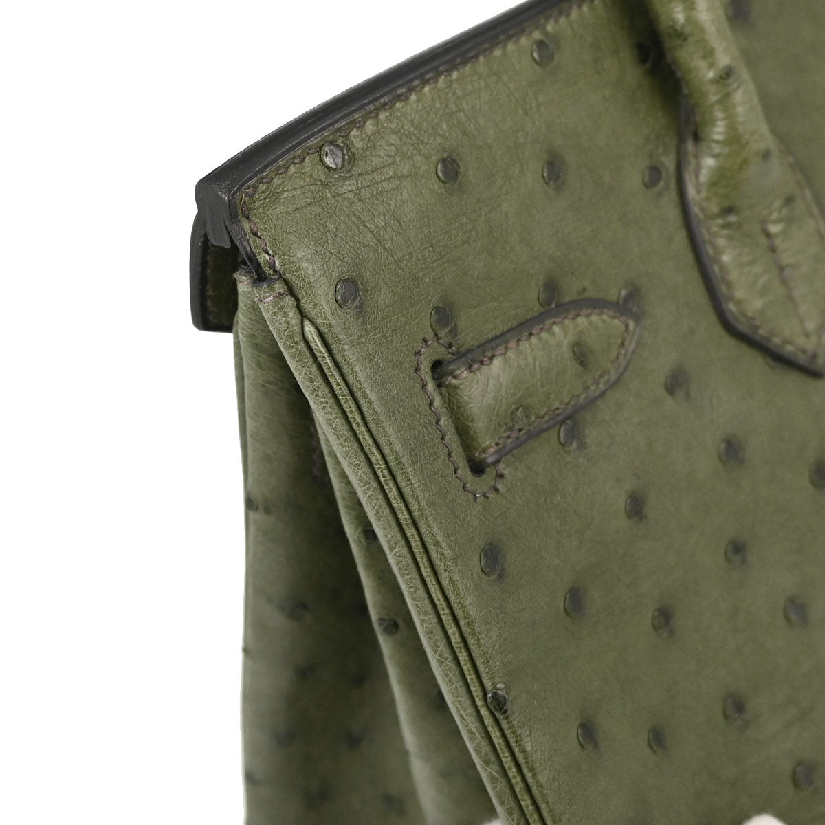Hermes * Vert Olive Ostrich Birkin 30 Handbag