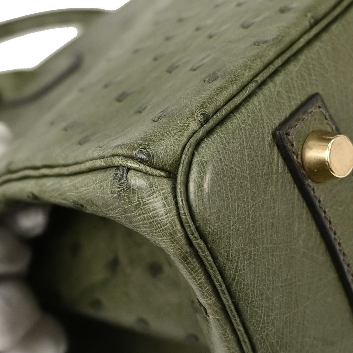 Hermes * Vert Olive Ostrich Birkin 30 Handbag