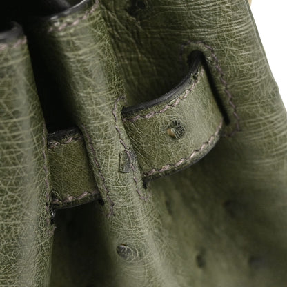 Hermes * Vert Olive Ostrich Birkin 30 Handbag