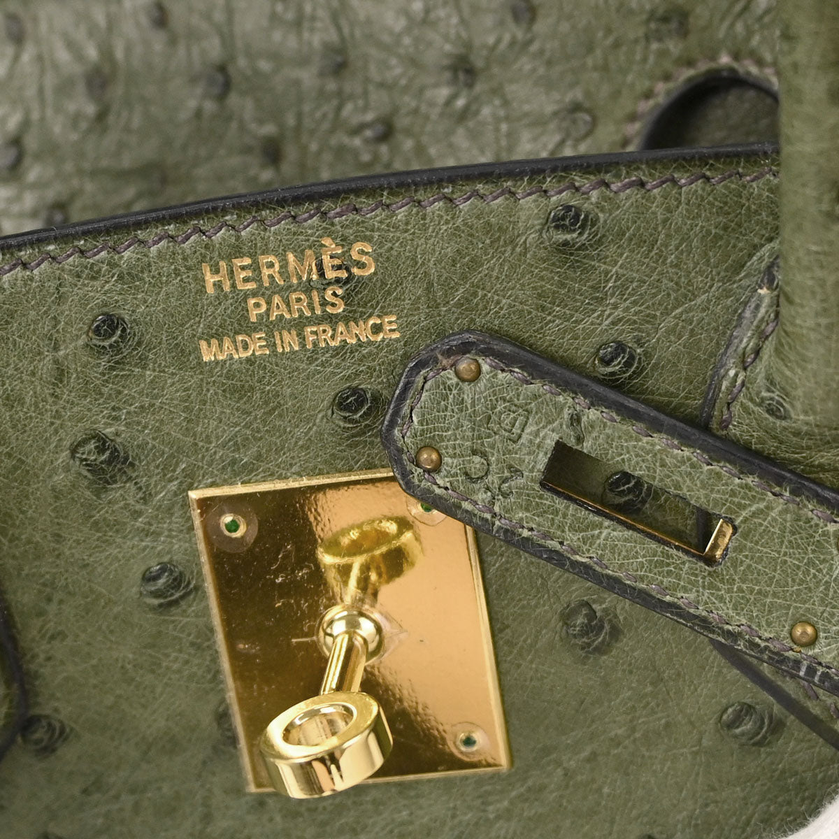Hermes * Vert Olive Ostrich Birkin 30 Handbag