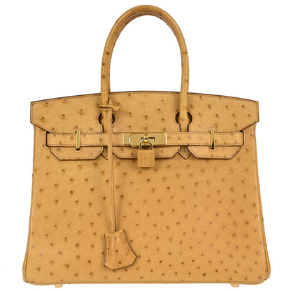 Hermes * Saffron Ostrich Birkin 30 Handbag