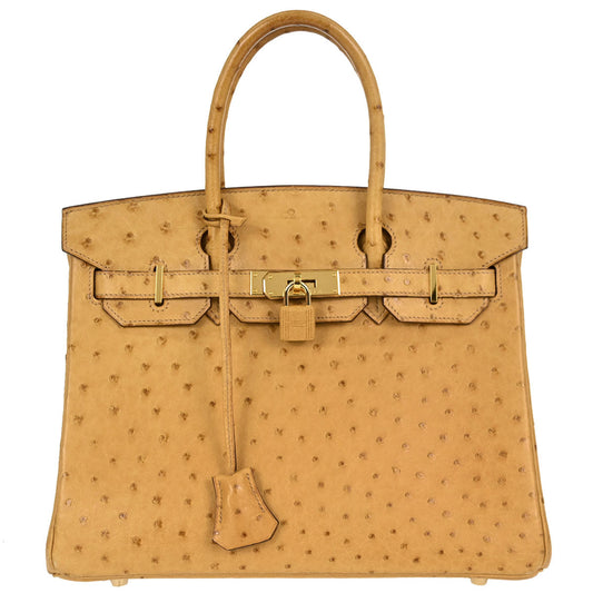 Hermes * Saffron Ostrich Birkin 30 Handbag