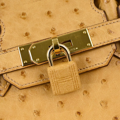 Hermes * Saffron Ostrich Birkin 30 Handbag
