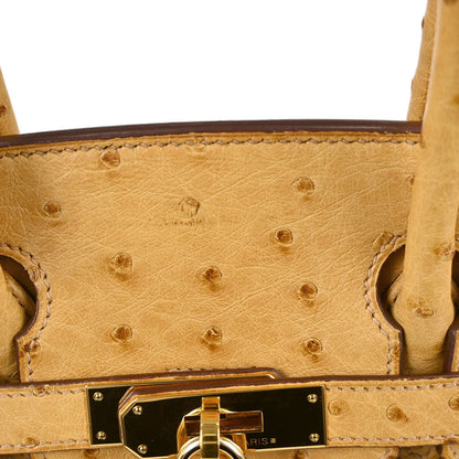 Hermes * Saffron Ostrich Birkin 30 Handbag