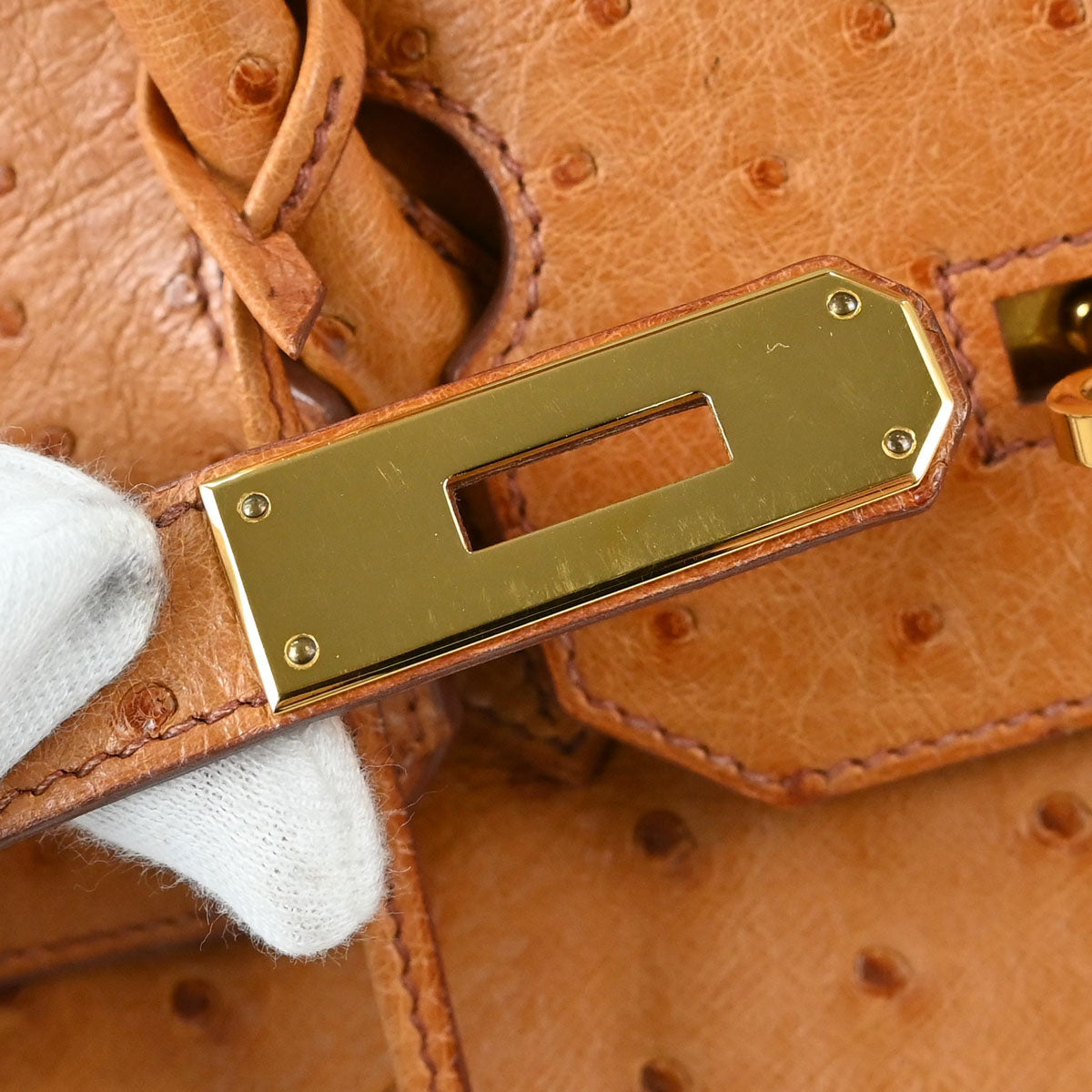 Hermes * Chestnut Ostrich Birkin 35 Handbag