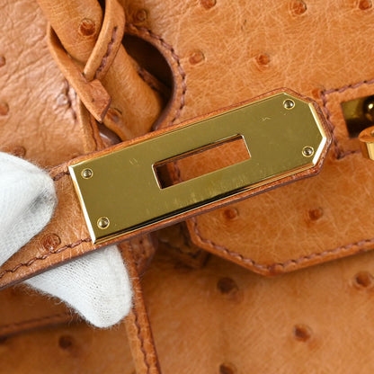 Hermes * Chestnut Ostrich Birkin 35 Handbag