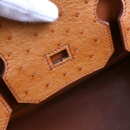 Hermes * Chestnut Ostrich Birkin 35 Handbag