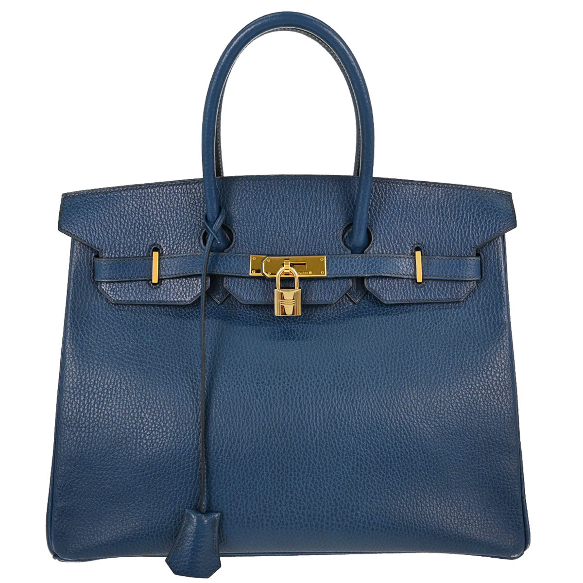 Hermes Blue Ardennes Birkin 35 Handbag