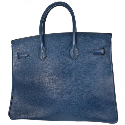 Hermes Blue Ardennes Birkin 35 Handbag