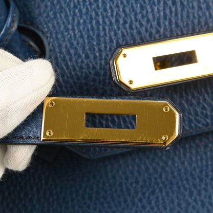 Hermes Blue Ardennes Birkin 35 Handbag