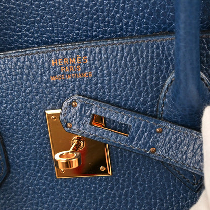 Hermes Blue Ardennes Birkin 35 Handbag