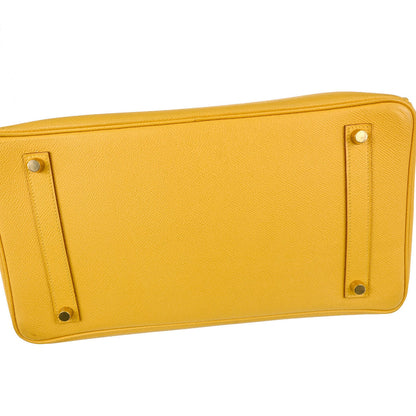 Hermes Jaune Courchevel Birkin 35 Handbag