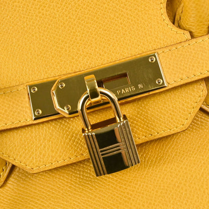 Hermes Jaune Courchevel Birkin 35 Handbag
