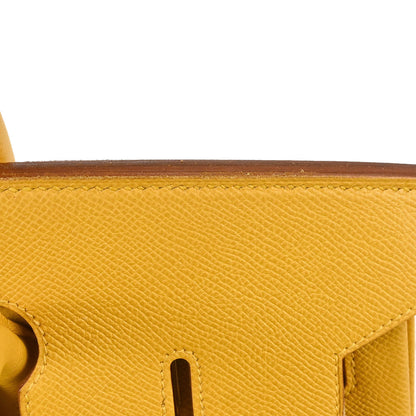 Hermes Jaune Courchevel Birkin 35 Handbag