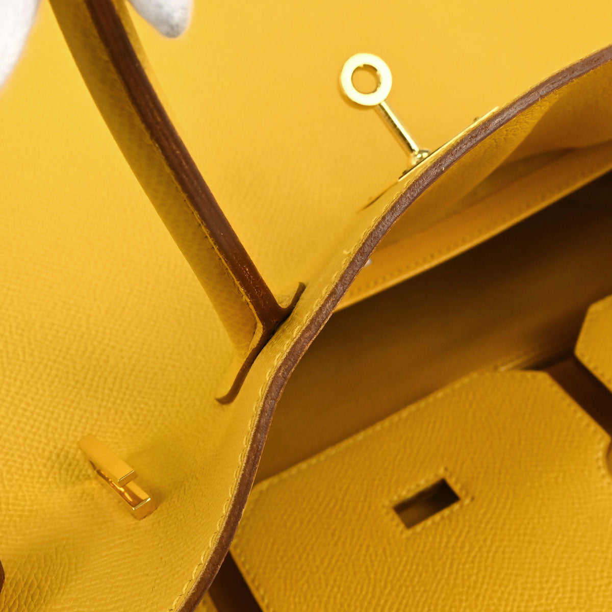 Hermes Jaune Courchevel Birkin 35 Handbag