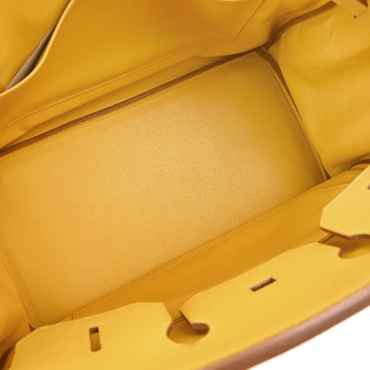 Hermes Jaune Courchevel Birkin 35 Handbag