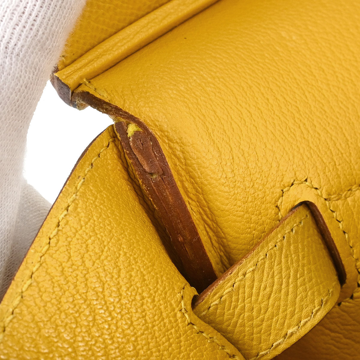 Hermes Jaune Courchevel Birkin 35 Handbag
