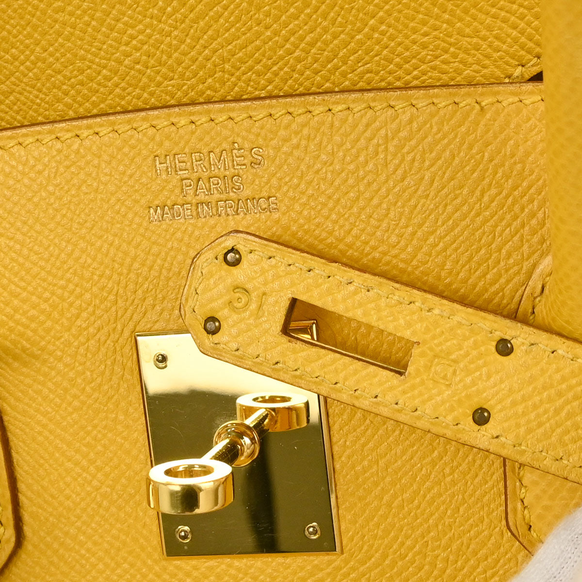 Hermes Jaune Courchevel Birkin 35 Handbag