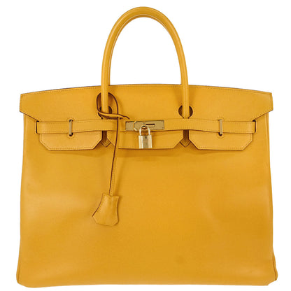 Hermes Jaune Courchevel Birkin 40 Handbag