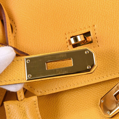 Hermes Jaune Courchevel Birkin 40 Handbag