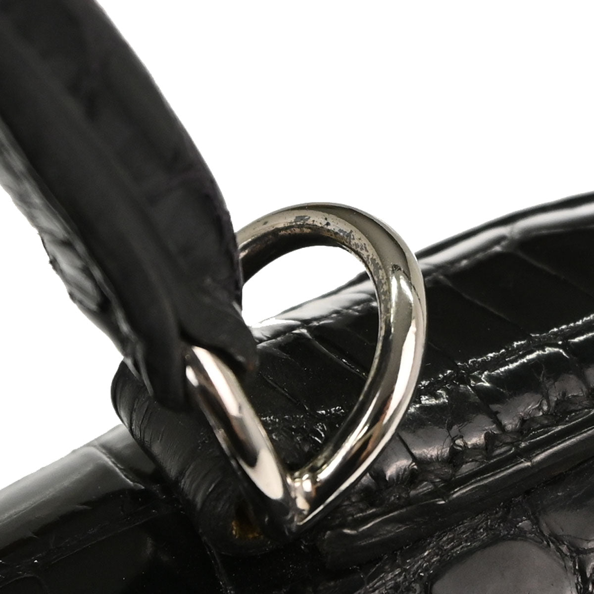Hermes * Black Porosus Kelly 32 Sellier 2way Shoulder Handbag