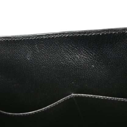 Hermes * Black Porosus Kelly 32 Sellier 2way Shoulder Handbag
