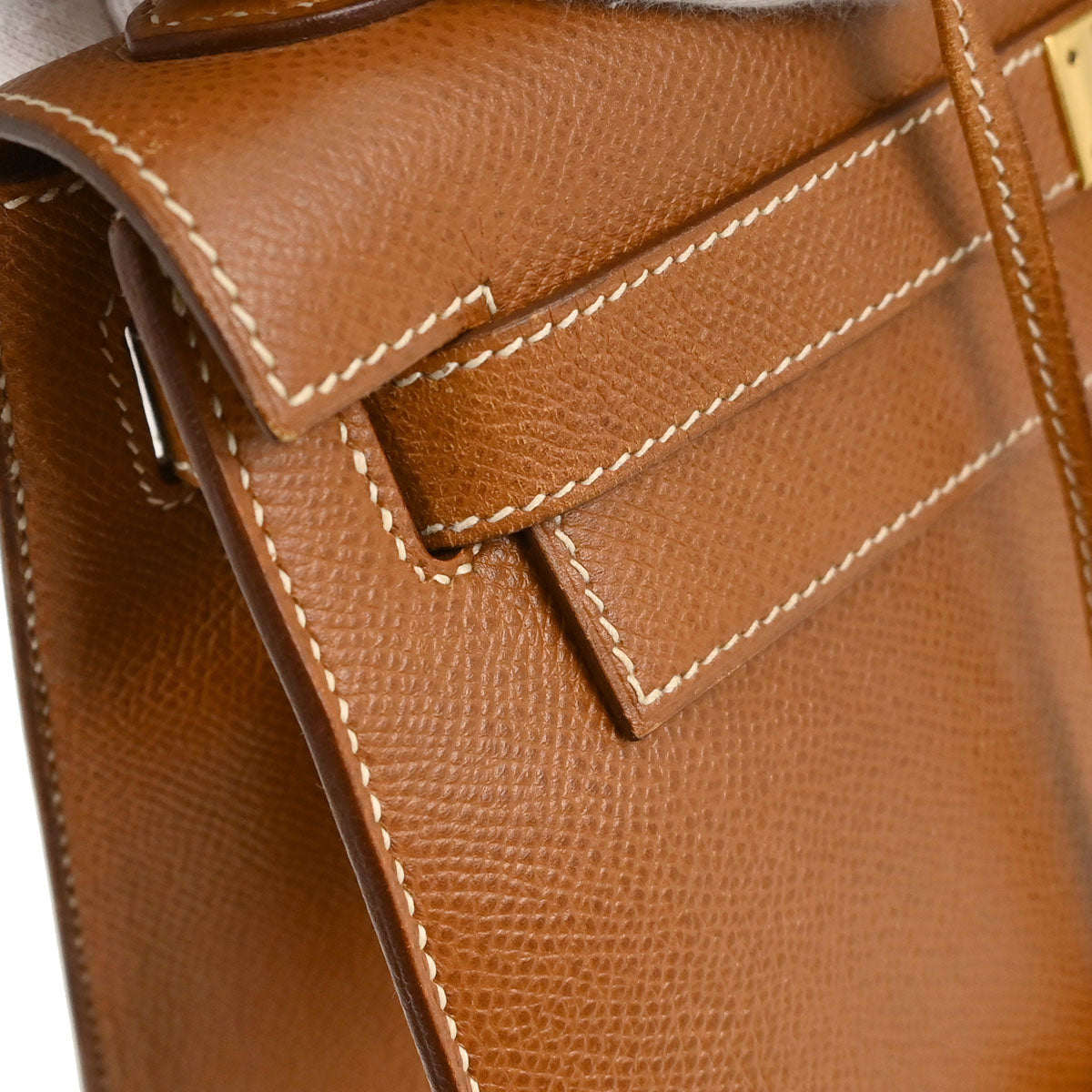 Hermes Gold Courchevel Kelly 28 Sellier 2way Shoulder Handbag
