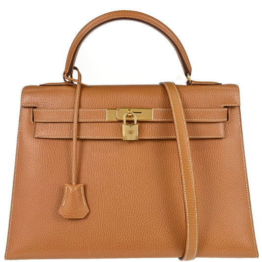 Hermes Natural Ardennes Kelly 32 Sellier 2way Shoulder Handbag