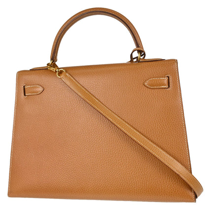 Hermes Natural Ardennes Kelly 32 Sellier 2way Shoulder Handbag