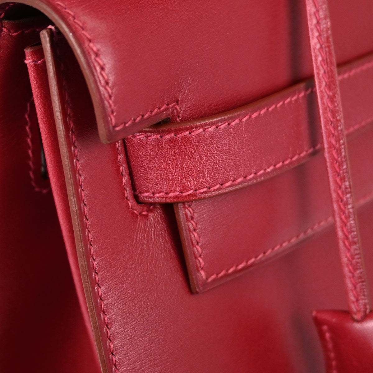 Hermes Vermilion Box Calf Kelly 32 Sellier 2way Shoulder Handbag