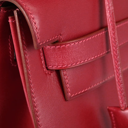 Hermes Vermilion Box Calf Kelly 32 Sellier 2way Shoulder Handbag