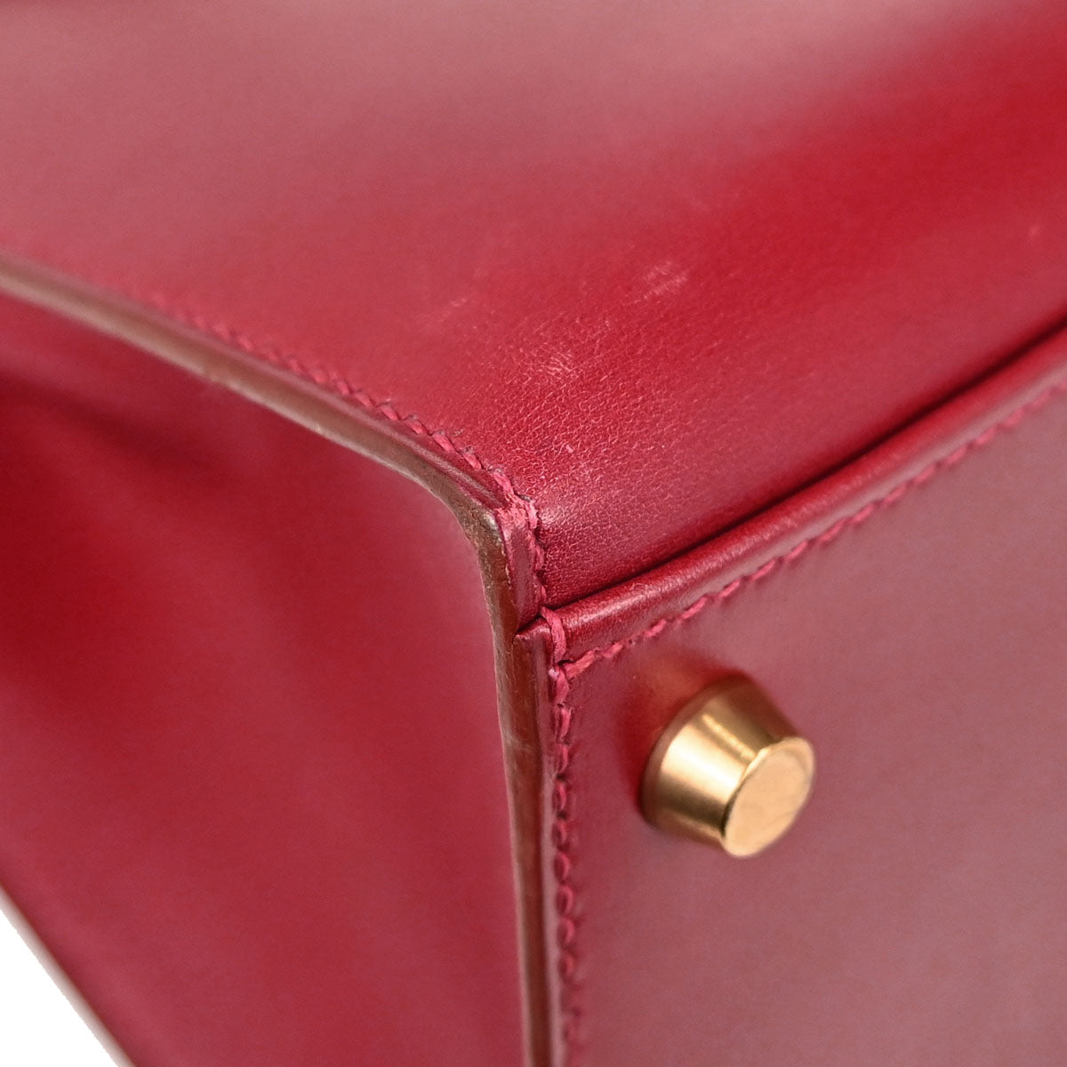 Hermes Vermilion Box Calf Kelly 32 Sellier 2way Shoulder Handbag
