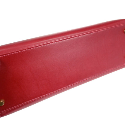 Hermes Vermilion Box Calf Kelly 32 Sellier 2way Shoulder Handbag
