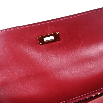 Hermes Vermilion Box Calf Kelly 32 Sellier 2way Shoulder Handbag