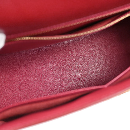 Hermes Vermilion Box Calf Kelly 32 Sellier 2way Shoulder Handbag