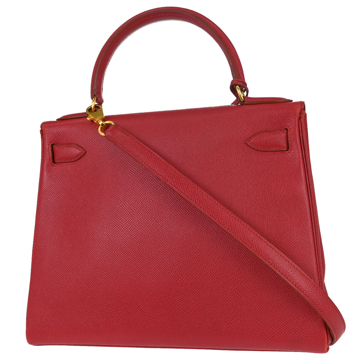 Hermes Rouge Garance Courchevel Kelly 28 Retourne 2way Shoulder Handbag