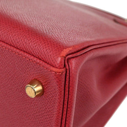 Hermes Rouge Garance Courchevel Kelly 28 Retourne 2way Shoulder Handbag