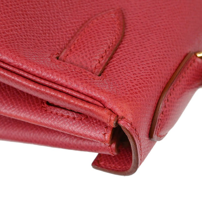 Hermes Rouge Garance Courchevel Kelly 28 Retourne 2way Shoulder Handbag