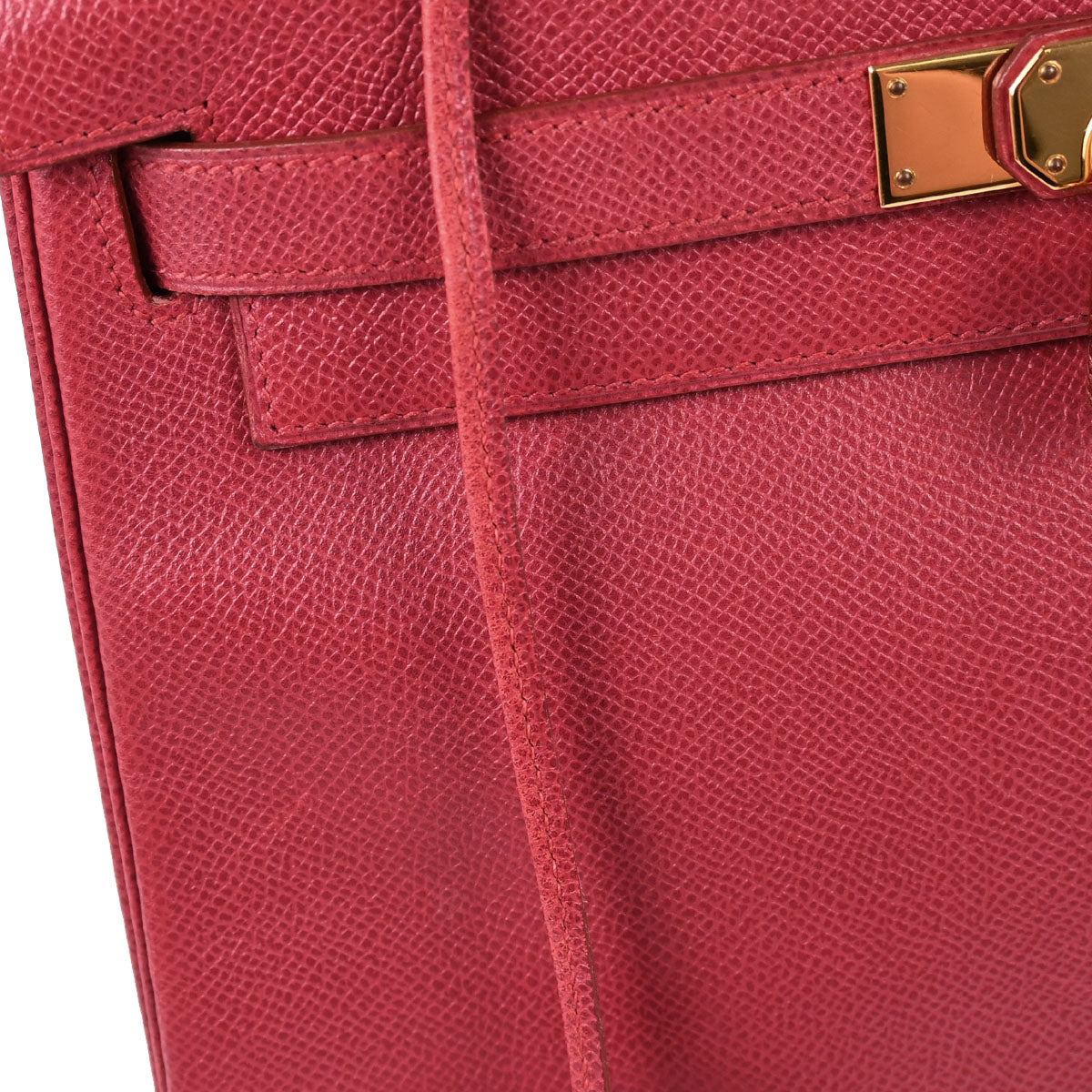 Hermes Rouge Garance Courchevel Kelly 28 Retourne 2way Shoulder Handbag