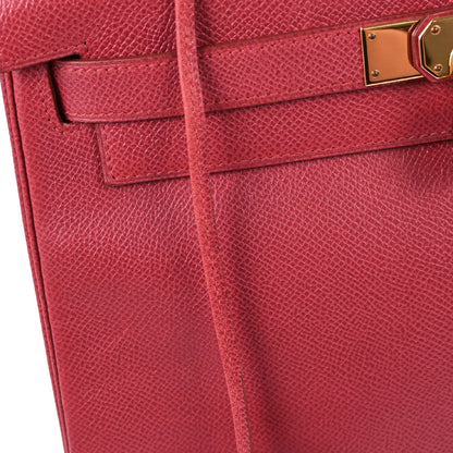 Hermes Rouge Garance Courchevel Kelly 28 Retourne 2way Shoulder Handbag