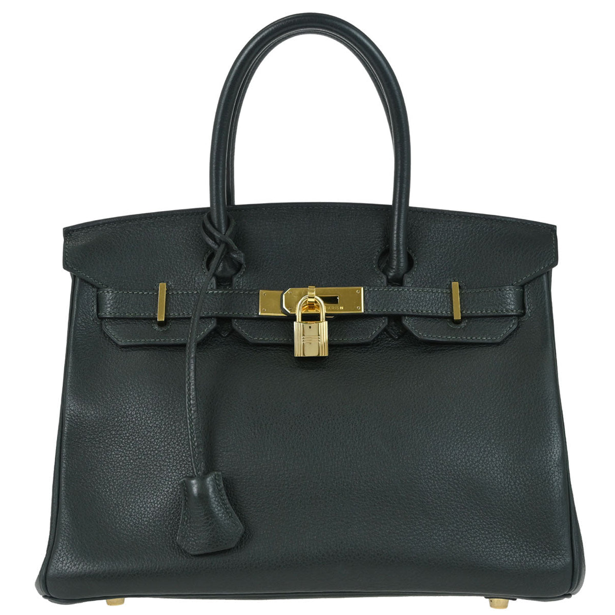 Hermes Green Taurillon Clemence Birkin 30 Handbag