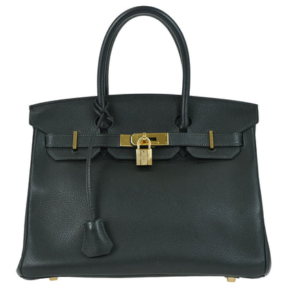 Hermes Green Taurillon Clemence Birkin 30 Handbag