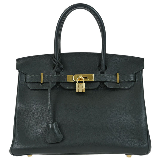 Hermes Green Taurillon Clemence Birkin 30 Handbag