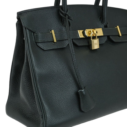 Hermes Green Taurillon Clemence Birkin 30 Handbag
