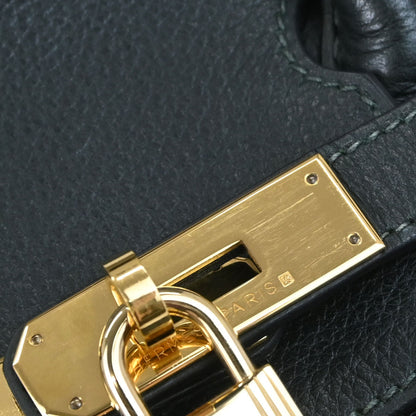 Hermes Green Taurillon Clemence Birkin 30 Handbag