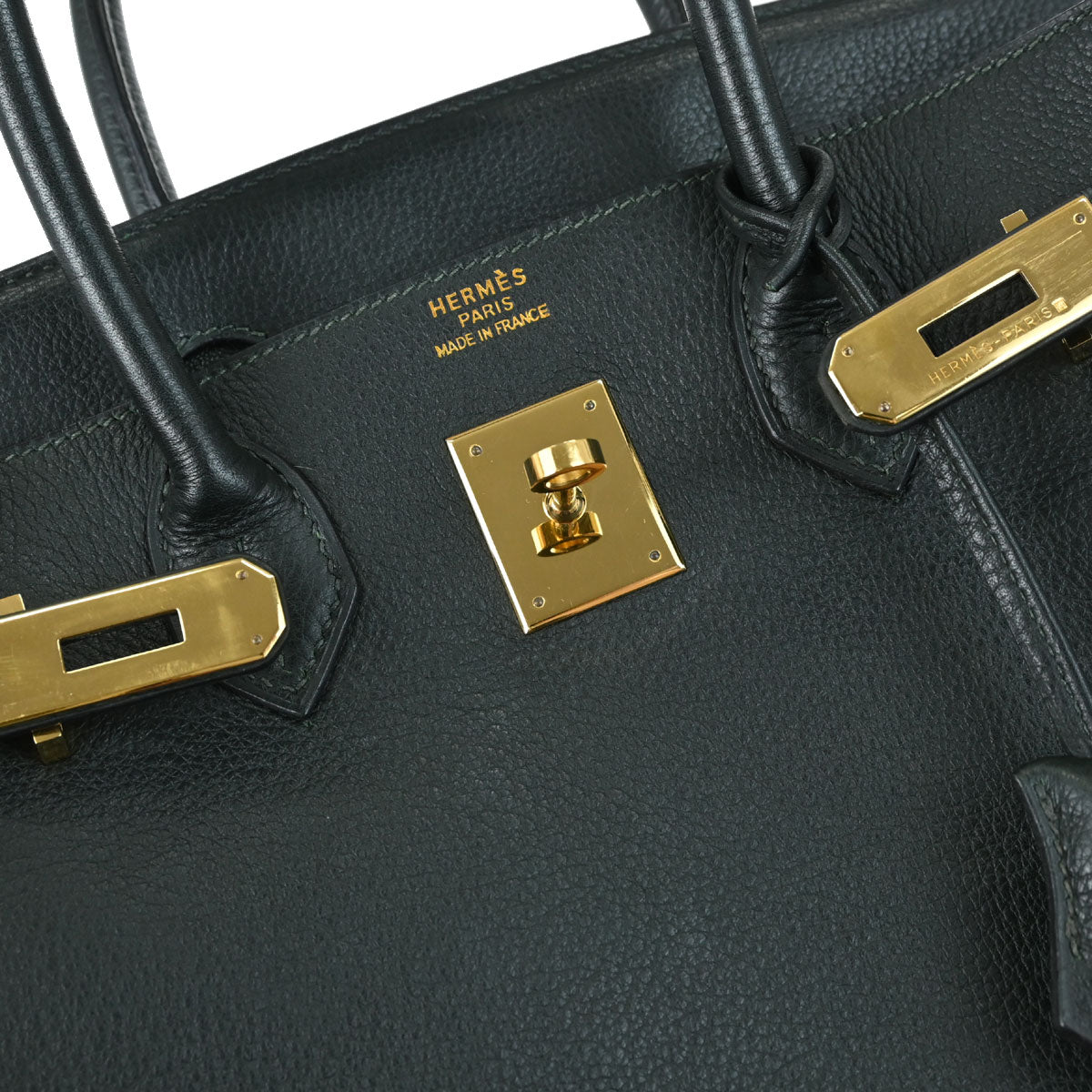 Hermes Green Taurillon Clemence Birkin 30 Handbag